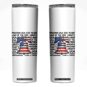 250 Years Of Freedom Skinny Tumbler Red White Blue Liberty Bell