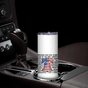250 Years Of Freedom Skinny Tumbler Red White Blue Liberty Bell