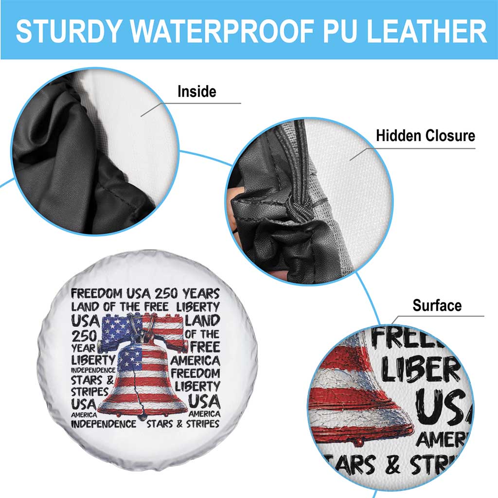 250 Years Of Freedom Spare Tire Cover Red White Blue Liberty Bell