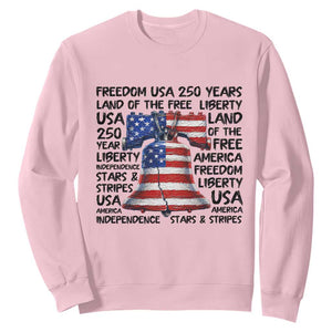 250 Years Of Freedom Sweatshirt Red White Blue Liberty Bell