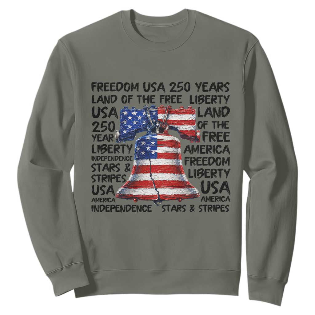 250 Years Of Freedom Sweatshirt Red White Blue Liberty Bell