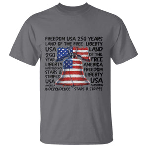 250 Years Of Freedom T Shirt Red White Blue Liberty Bell