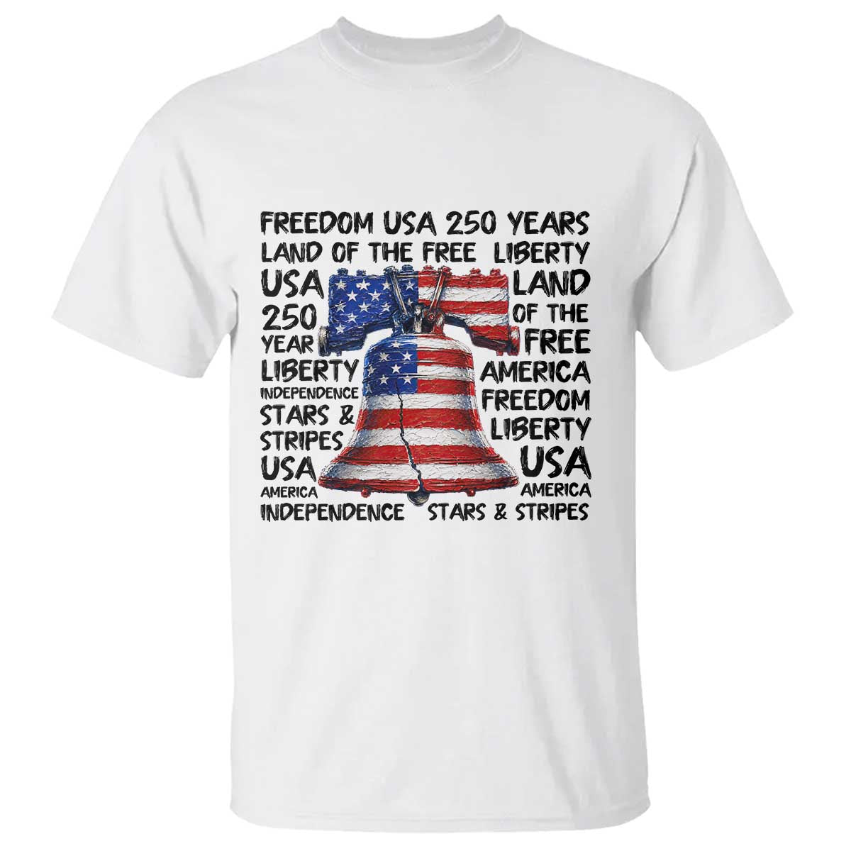 250 Years Of Freedom T Shirt Red White Blue Liberty Bell