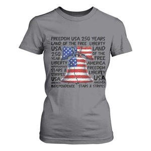 250 Years Of Freedom T Shirt For Women Red White Blue Liberty Bell