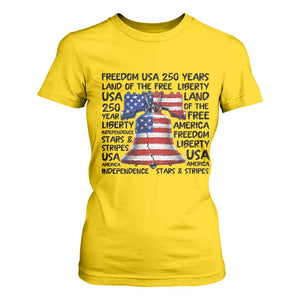 250 Years Of Freedom T Shirt For Women Red White Blue Liberty Bell