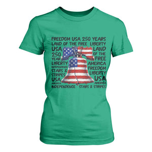 250 Years Of Freedom T Shirt For Women Red White Blue Liberty Bell
