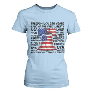 250 Years Of Freedom T Shirt For Women Red White Blue Liberty Bell
