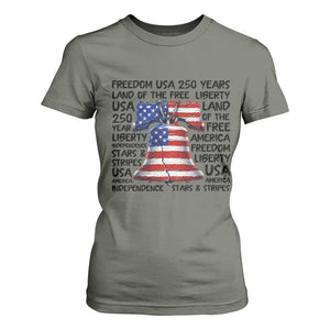 250 Years Of Freedom T Shirt For Women Red White Blue Liberty Bell