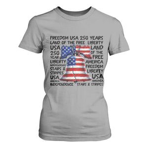 250 Years Of Freedom T Shirt For Women Red White Blue Liberty Bell