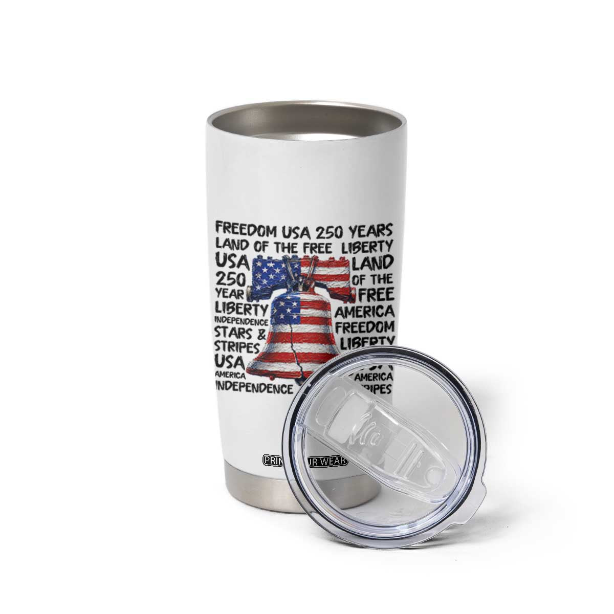250 Years Of Freedom Tumbler Cup Red White Blue Liberty Bell