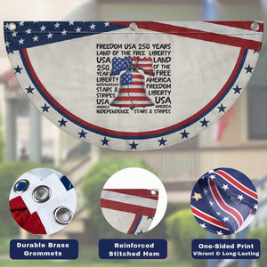 250 Years Of Freedom Patriotic Fan Flag Red White Blue Liberty Bell