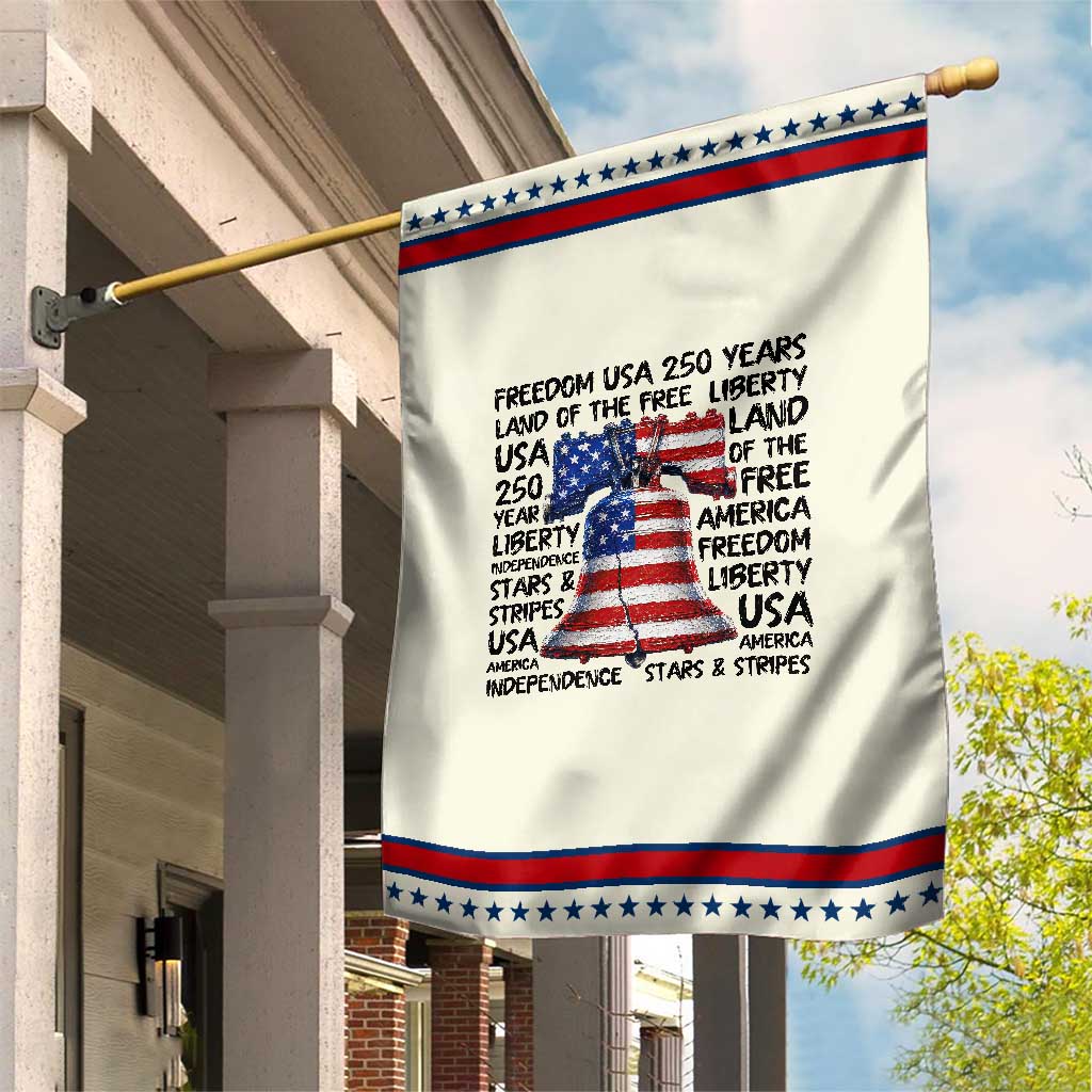 250 Years Of Freedom Patriotic Garden Flag Red White Blue Liberty Bell