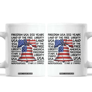 250 Years Of Freedom Coffee Mug Red White Blue Liberty Bell