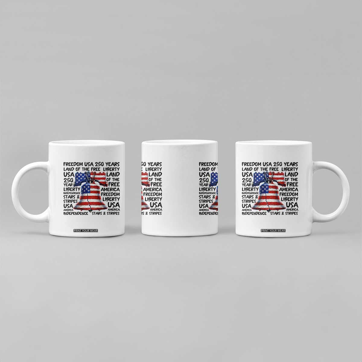 250 Years Of Freedom Coffee Mug Red White Blue Liberty Bell