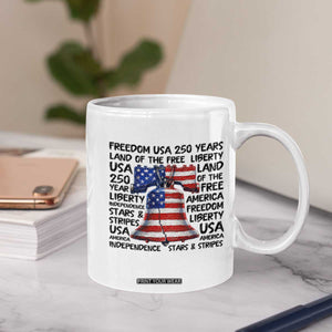 250 Years Of Freedom Coffee Mug Red White Blue Liberty Bell