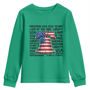 250 Years Of Freedom Youth Sweatshirt Red White Blue Liberty Bell