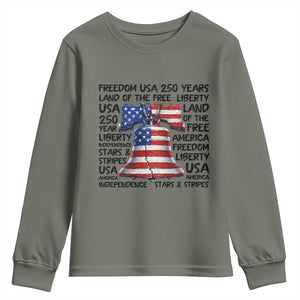 250 Years Of Freedom Youth Sweatshirt Red White Blue Liberty Bell