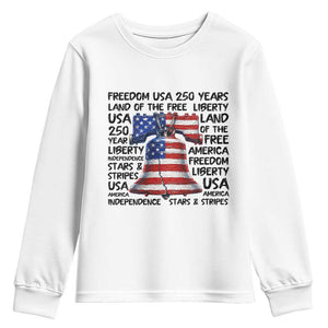 250 Years Of Freedom Youth Sweatshirt Red White Blue Liberty Bell