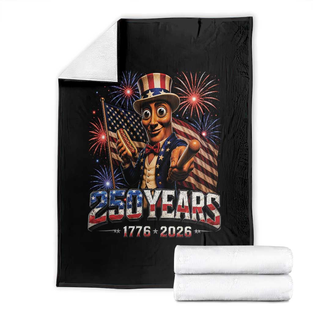 USA 250th Anniversary Tung Tung Sahur Throw Blanket Funny American Anniversary Celebration