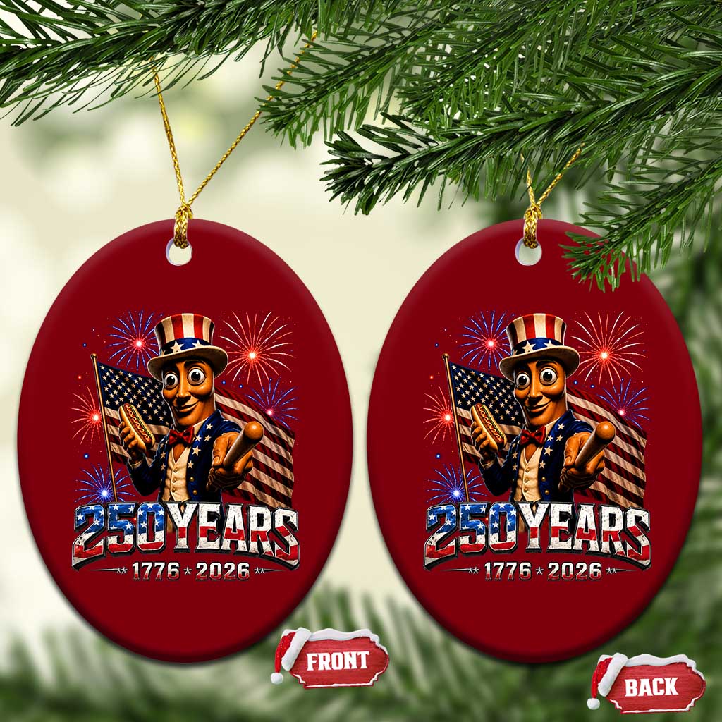 USA 250th Anniversary Tung Tung Sahur Ceramic Ornament Funny American Anniversary Celebration