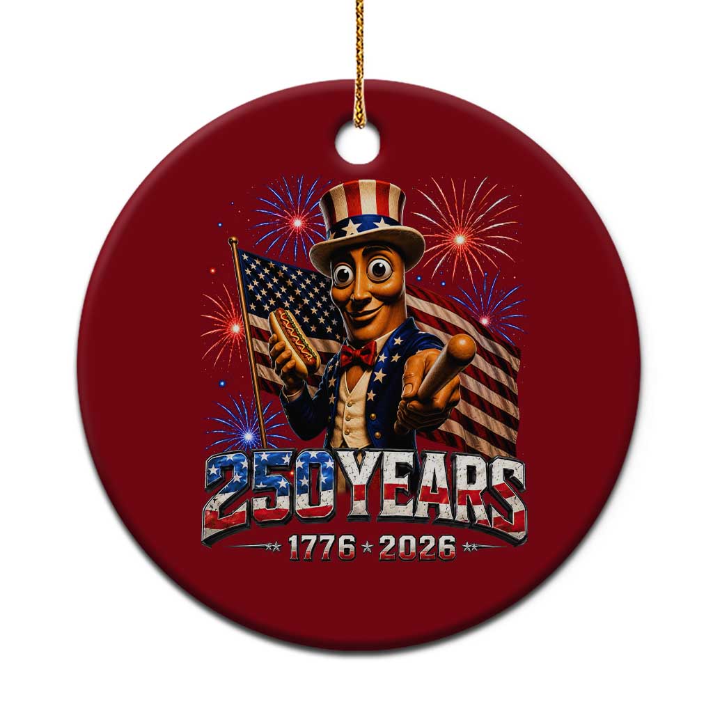 USA 250th Anniversary Tung Tung Sahur Ceramic Ornament Funny American Anniversary Celebration TS12 1pc Red Print Your Wear