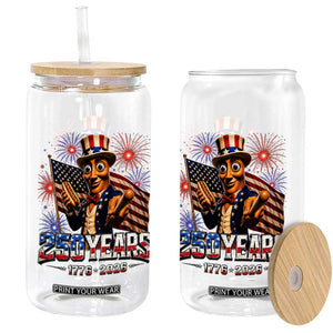 USA 250th Anniversary Tung Tung Sahur Glass Can Funny American Anniversary Celebration