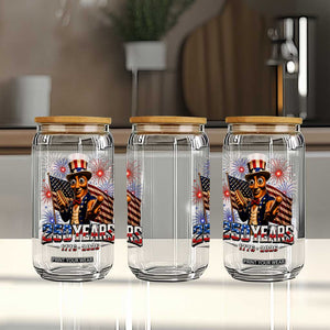 USA 250th Anniversary Tung Tung Sahur Glass Can Funny American Anniversary Celebration