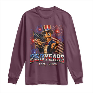 USA 250th Anniversary Tung Tung Sahur Long Sleeve Shirt Funny American Anniversary Celebration