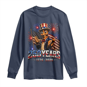 USA 250th Anniversary Tung Tung Sahur Long Sleeve Shirt Funny American Anniversary Celebration