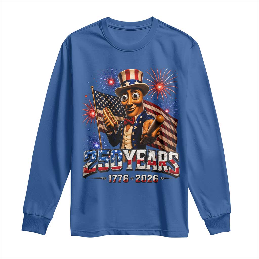 USA 250th Anniversary Tung Tung Sahur Long Sleeve Shirt Funny American Anniversary Celebration