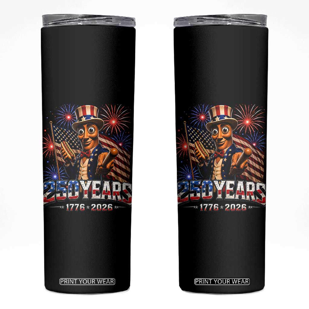 USA 250th Anniversary Tung Tung Sahur Skinny Tumbler Funny American Anniversary Celebration TS12 Black Print Your Wear