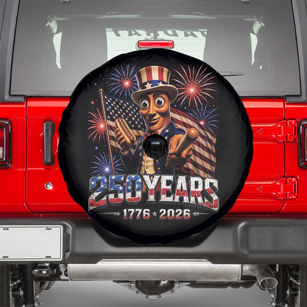 USA 250th Anniversary Tung Tung Sahur Spare Tire Cover Funny American Anniversary Celebration TS12 Black Print Your Wear
