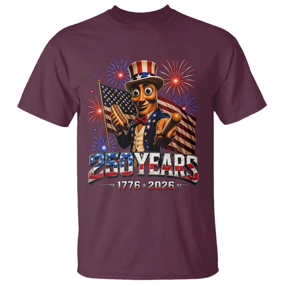 USA 250th Anniversary Tung Tung Sahur T Shirt Funny American Anniversary Celebration