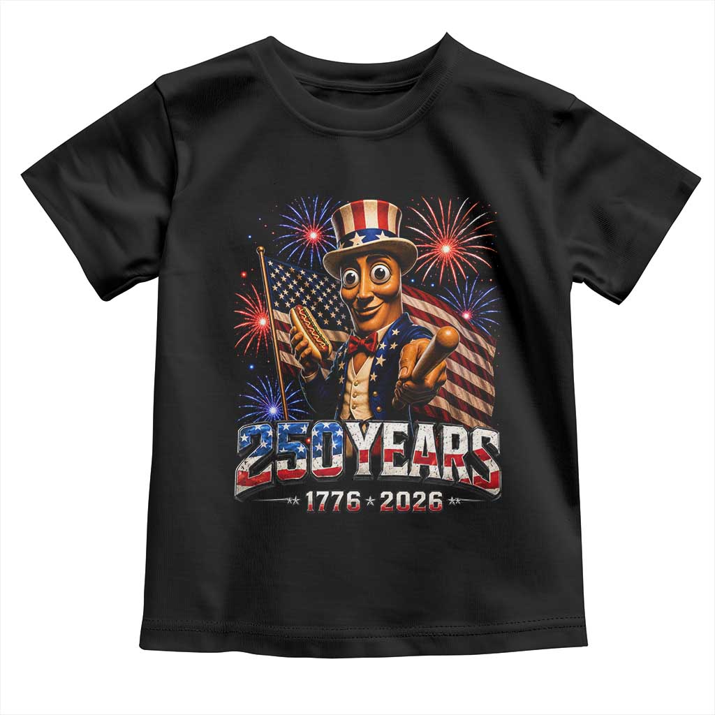 USA 250th Anniversary Tung Tung Sahur Toddler T Shirt Funny American Anniversary Celebration TS12 Black Print Your Wear