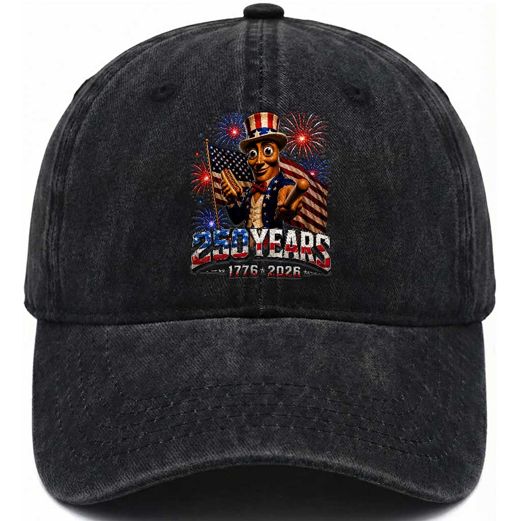 USA 250th Anniversary Tung Tung Sahur Washed Cotton Baseball Cap Funny American Anniversary Celebration TS12 Print Your Wear