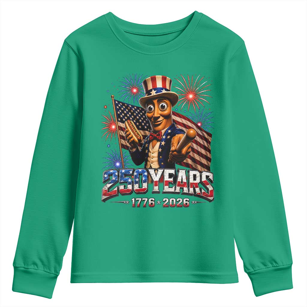 USA 250th Anniversary Tung Tung Sahur Youth Sweatshirt Funny American Anniversary Celebration