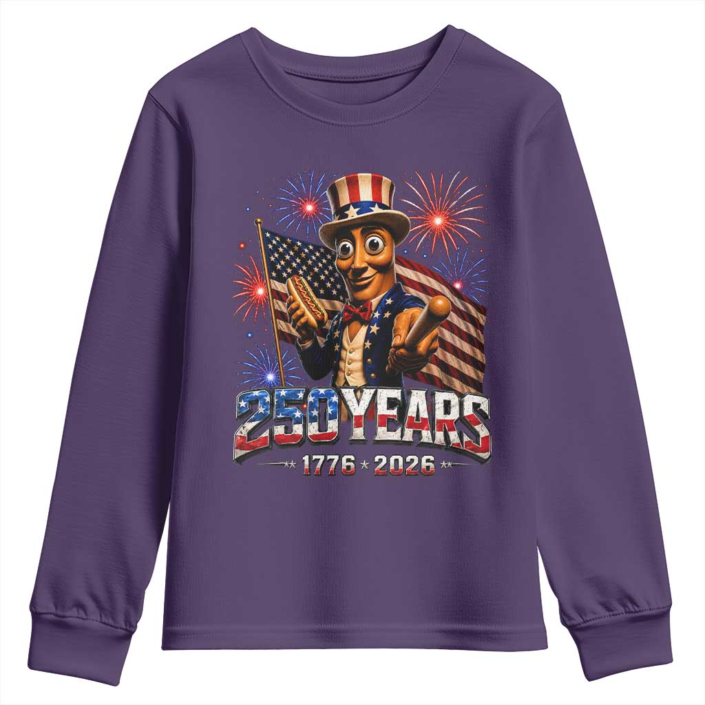 USA 250th Anniversary Tung Tung Sahur Youth Sweatshirt Funny American Anniversary Celebration