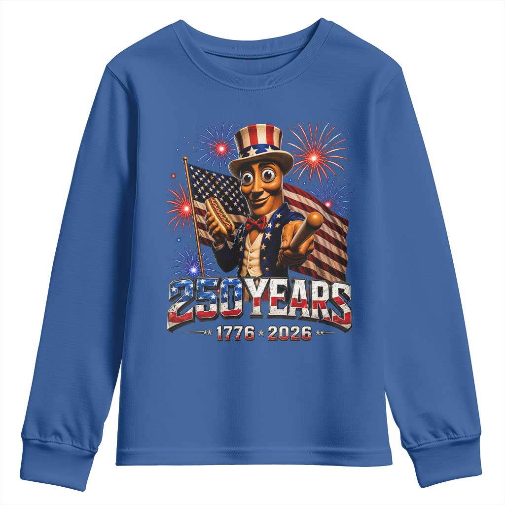USA 250th Anniversary Tung Tung Sahur Youth Sweatshirt Funny American Anniversary Celebration