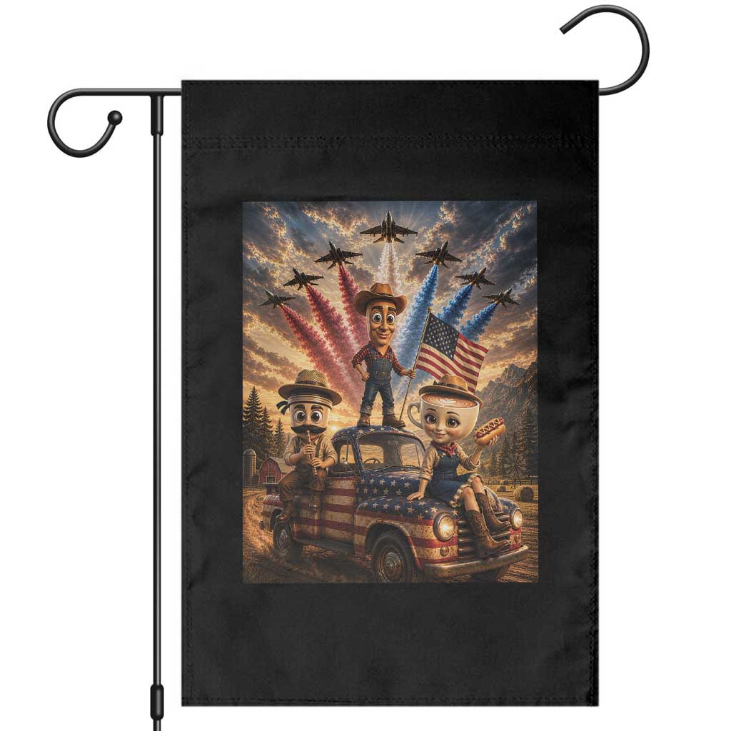 Patriotic Italian Brainrot Farmer Meme Garden Flag Funny USA Freedom Jet Fighter Graphic TS12 Black Print Your Wear