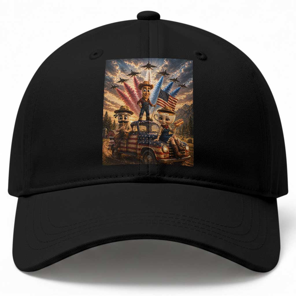 Patriotic Italian Brainrot Farmer Meme Baseball Cap Funny USA Freedom Jet Fighter Graphic