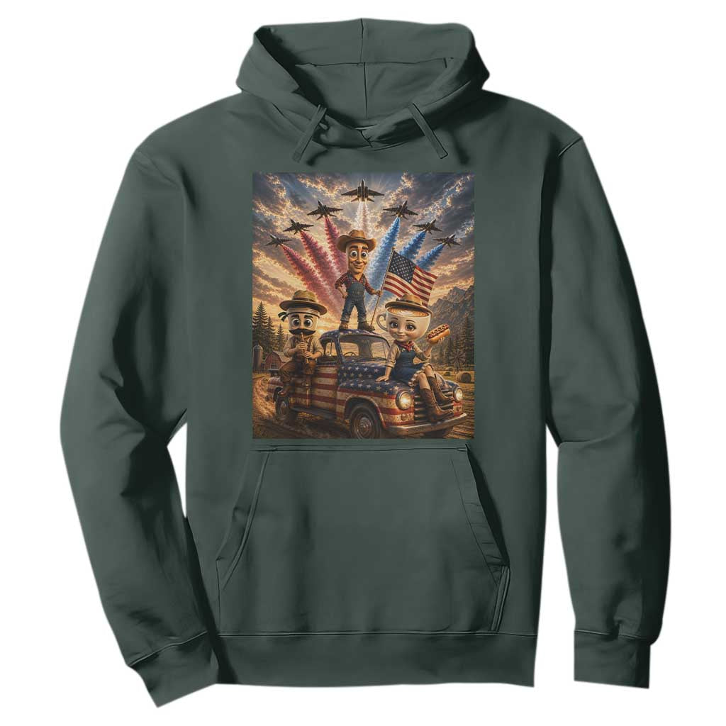 Patriotic Italian Brainrot Farmer Meme Hoodie Funny USA Freedom Jet Fighter Graphic