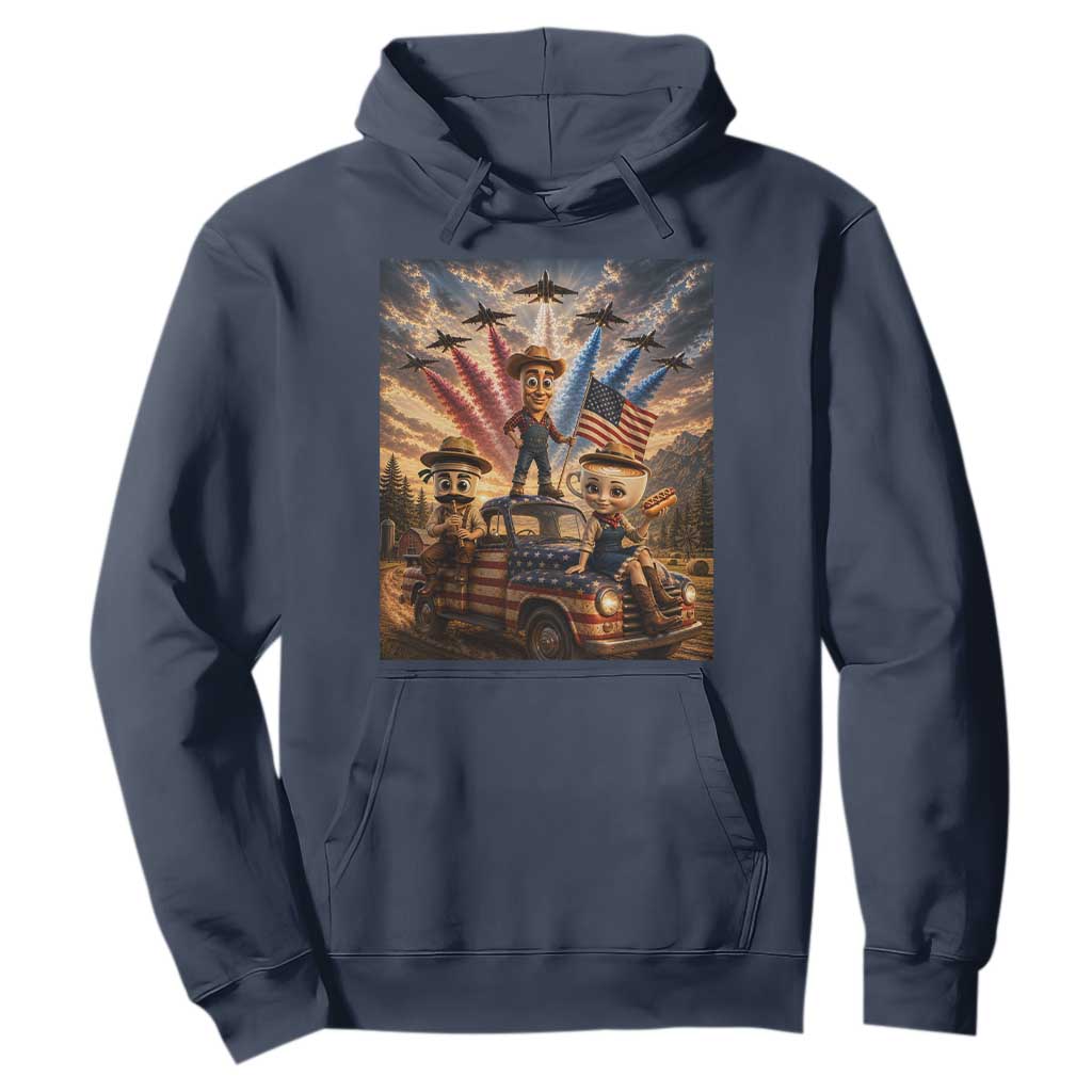 Patriotic Italian Brainrot Farmer Meme Hoodie Funny USA Freedom Jet Fighter Graphic