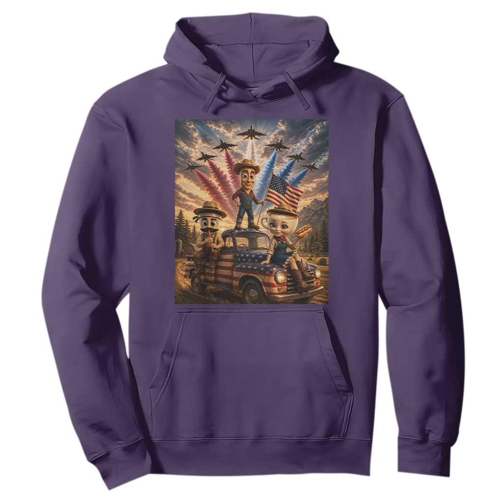 Patriotic Italian Brainrot Farmer Meme Hoodie Funny USA Freedom Jet Fighter Graphic