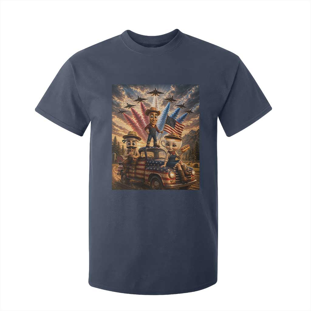Patriotic Italian Brainrot Farmer Meme T Shirt For Kid Funny USA Freedom Jet Fighter Graphic