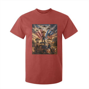 Patriotic Italian Brainrot Farmer Meme T Shirt For Kid Funny USA Freedom Jet Fighter Graphic
