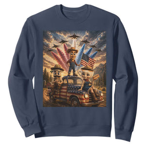 Patriotic Italian Brainrot Farmer Meme Sweatshirt Funny USA Freedom Jet Fighter Graphic