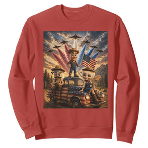 Patriotic Italian Brainrot Farmer Meme Sweatshirt Funny USA Freedom Jet Fighter Graphic
