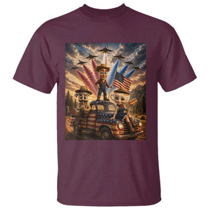 Patriotic Italian Brainrot Farmer Meme T Shirt Funny USA Freedom Jet Fighter Graphic