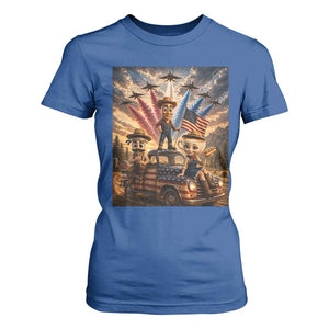 Patriotic Italian Brainrot Farmer Meme T Shirt For Women Funny USA Freedom Jet Fighter Graphic