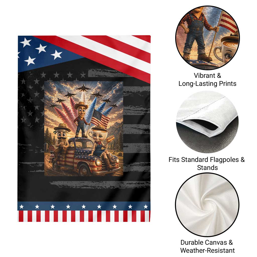 Italian Brainrot Farmer Meme Patriotic Garden Flag Funny USA Freedom Jet Fighter Graphic TS12 Print Your Wear